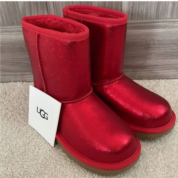 UGG Youth girls Classic Metallic Sparkle Fashion Boot size 6 - Picture 1 of 15
